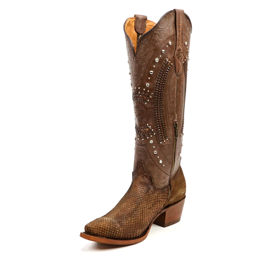Python Tamarind Cowgirl Boots - Tall Shaft - Snip Toe (E31)