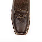 Botas vaqueras Fresno Chocolate - Punta cuadrada estrecha (E906)