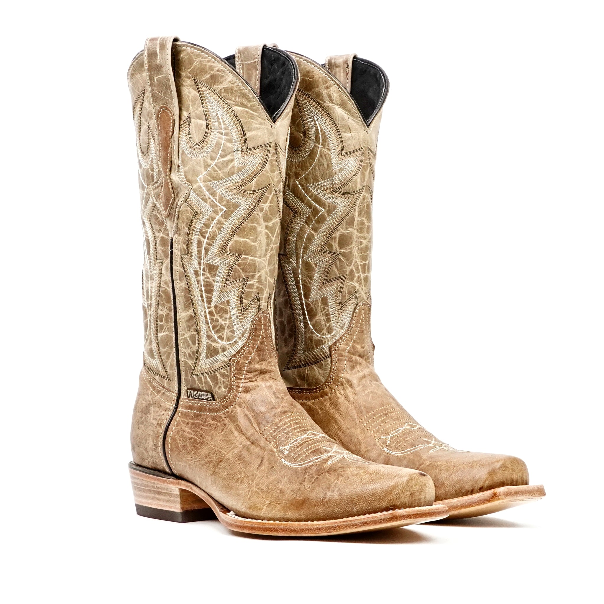 Botas Cowboy Sierra Fawn - Punta Cuadrada Estrecha (E906)