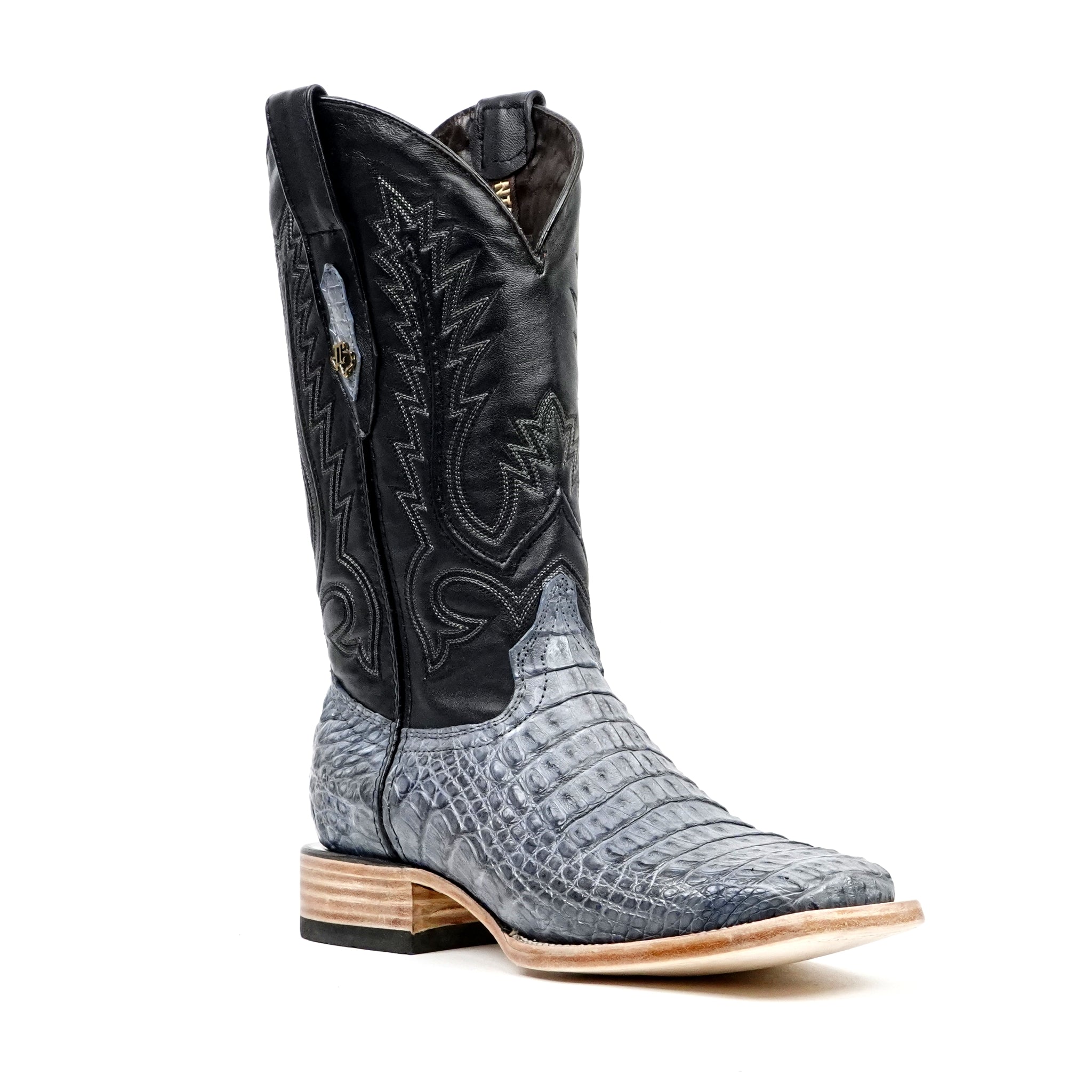 Botas Rhodes Caimán Cuerno de Cocodrilo - Azul Vaquero - Punta Cuadrada (LM10)