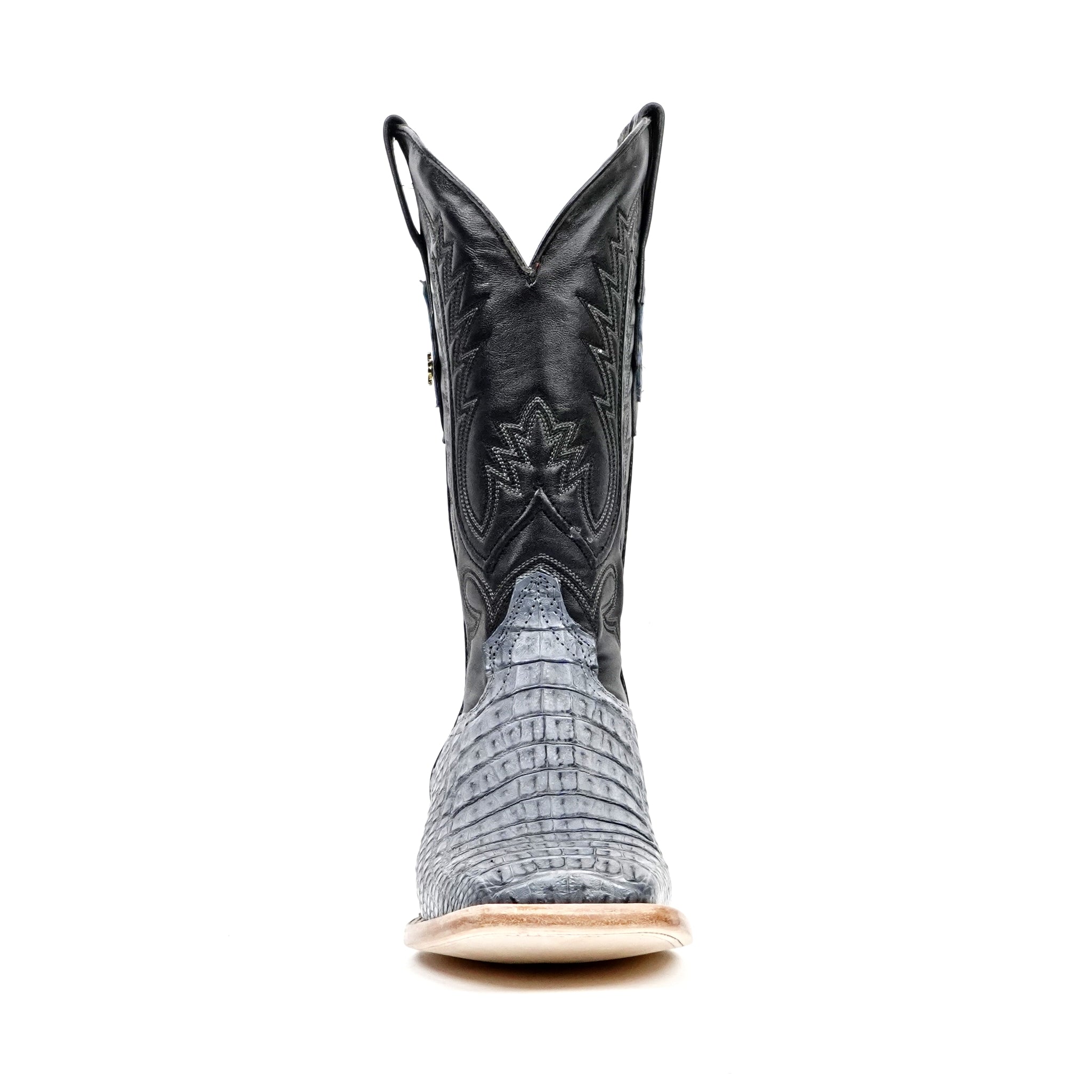 Botas Rhodes Caimán Cuerno de Cocodrilo - Azul Vaquero - Punta Cuadrada (LM10)