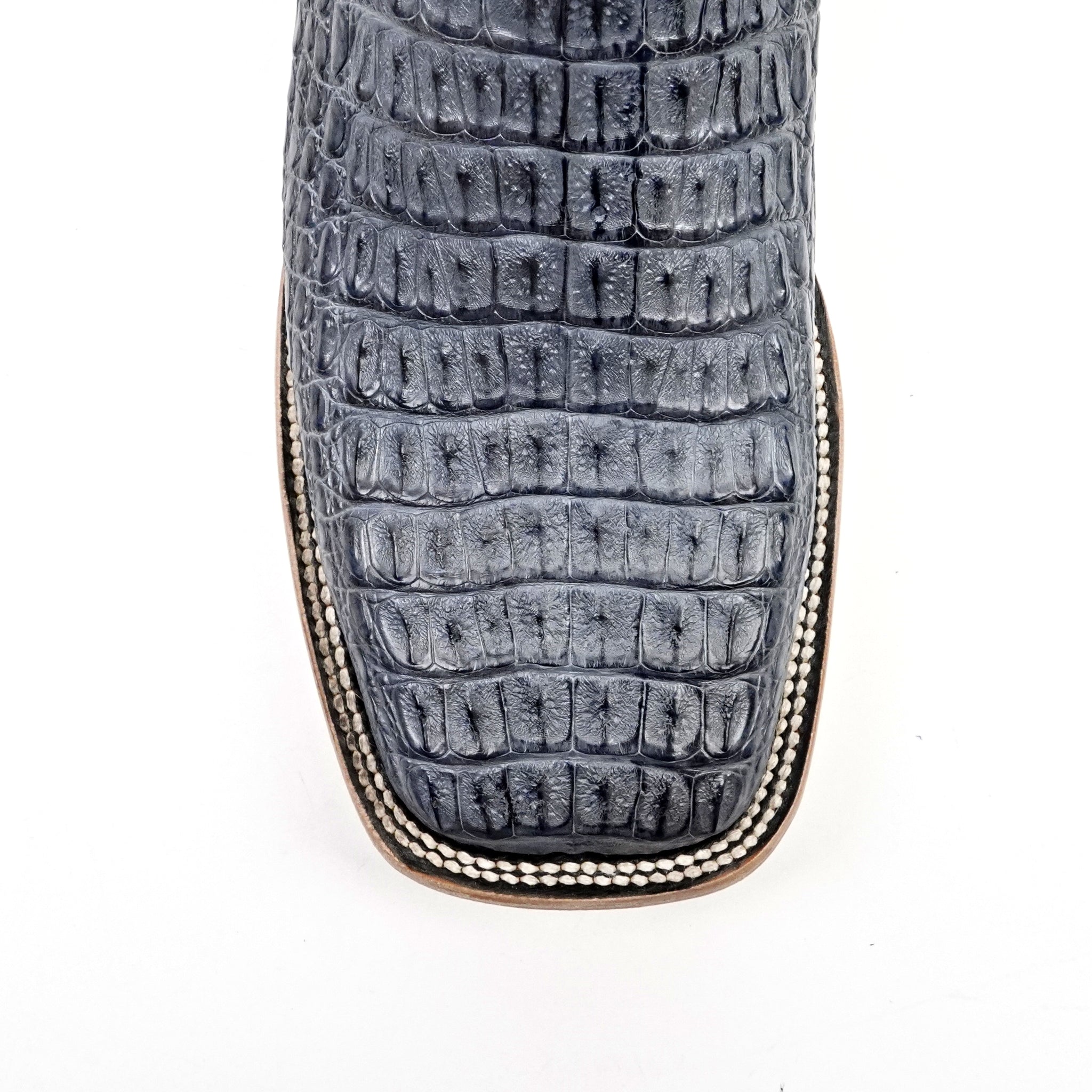 Botas Rhodes Caimán Cuerno de Cocodrilo - Azul Vaquero - Punta Cuadrada (LM10)