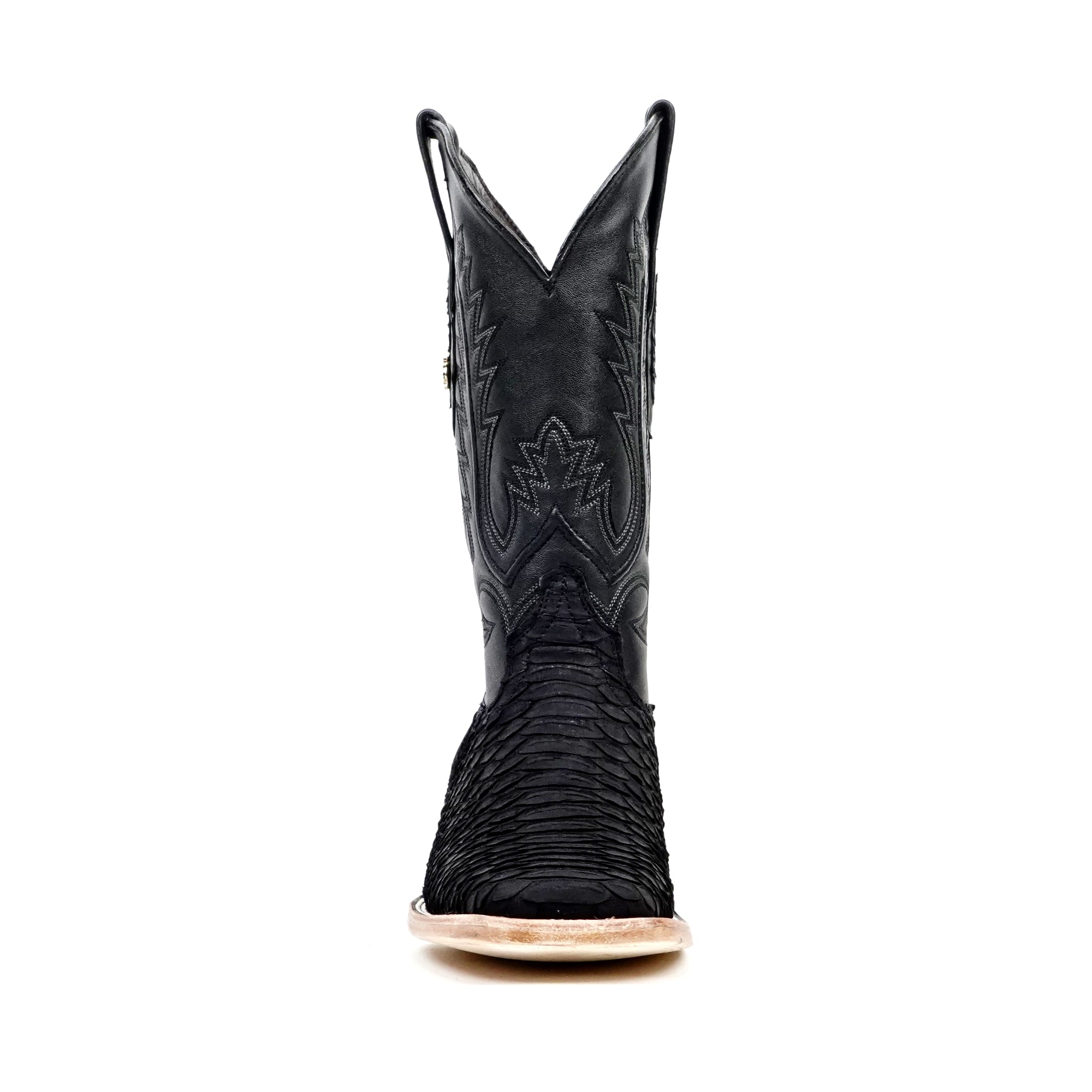 Botas Tanner Python - Negro Mate - Punta Cuadrada (PN30)