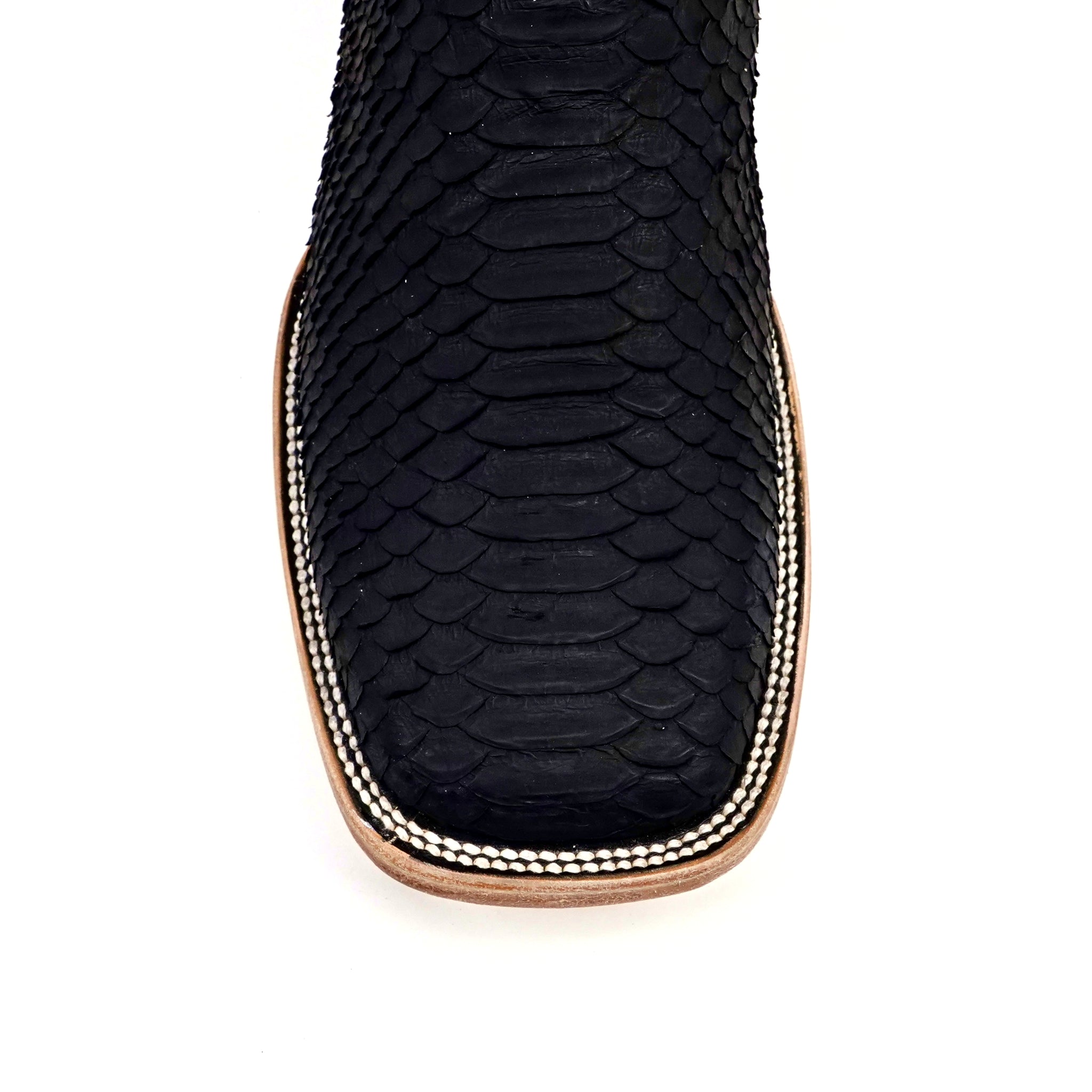 Botas Tanner Python - Negro Mate - Punta Cuadrada (PN30)