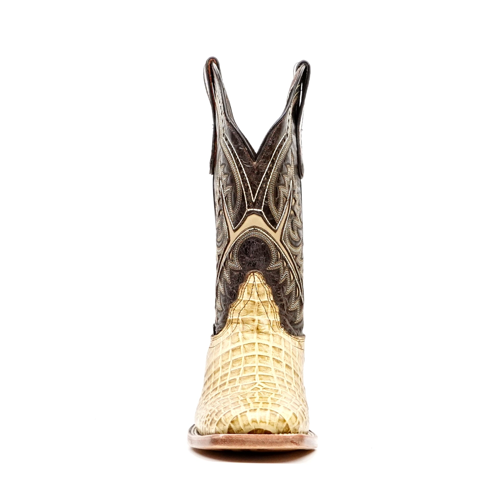 Caiman Belly Orix Boots - Embossed Leather - Square Toe (E423)