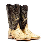 Botas de vaquero Ostrich Orix - Piel repujada - Punta cuadrada (E424)