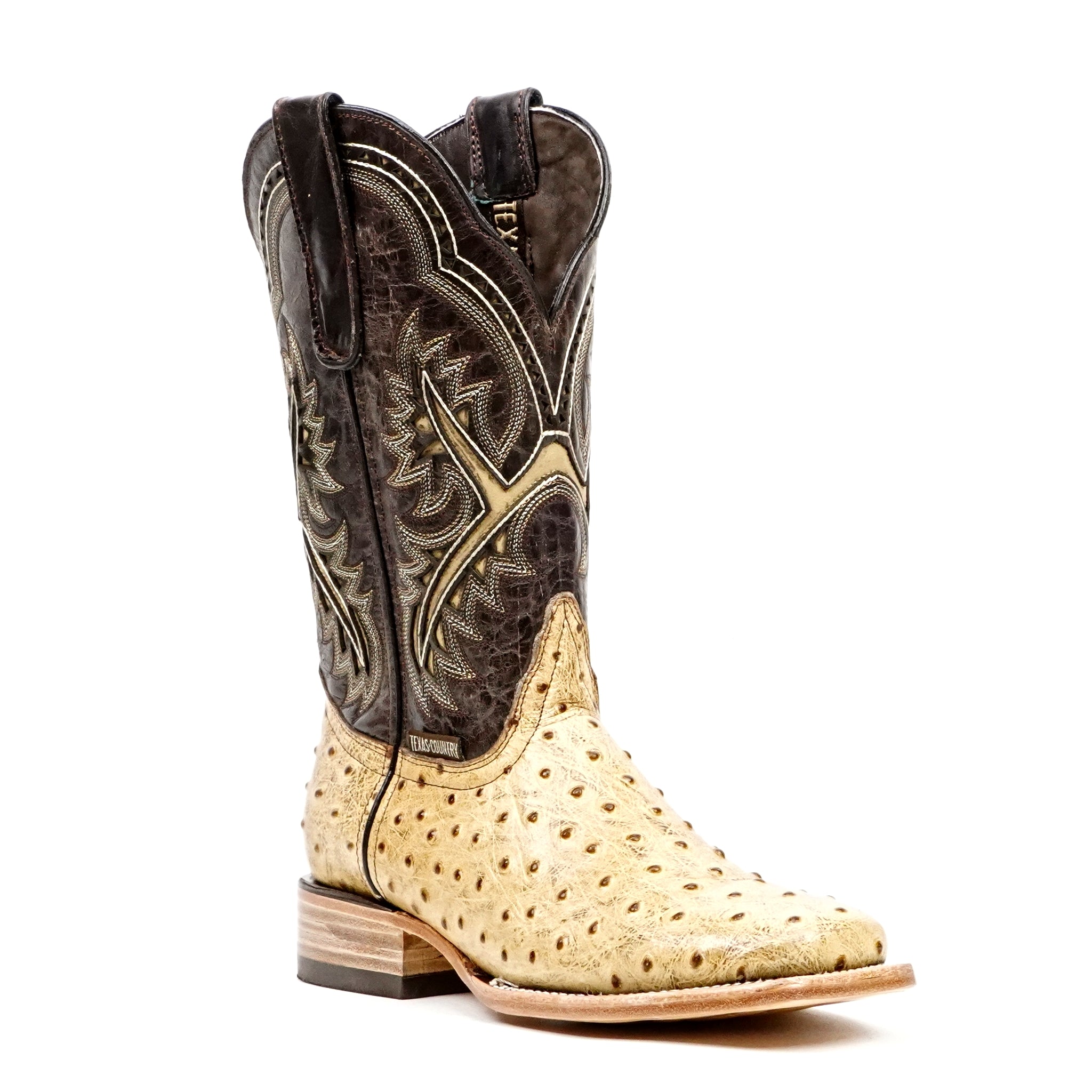 Botas de vaquero Ostrich Orix - Piel repujada - Punta cuadrada (E424)