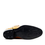 Ostrich Buttercup Boots - Embossed Leather - Round Toe (E436)
