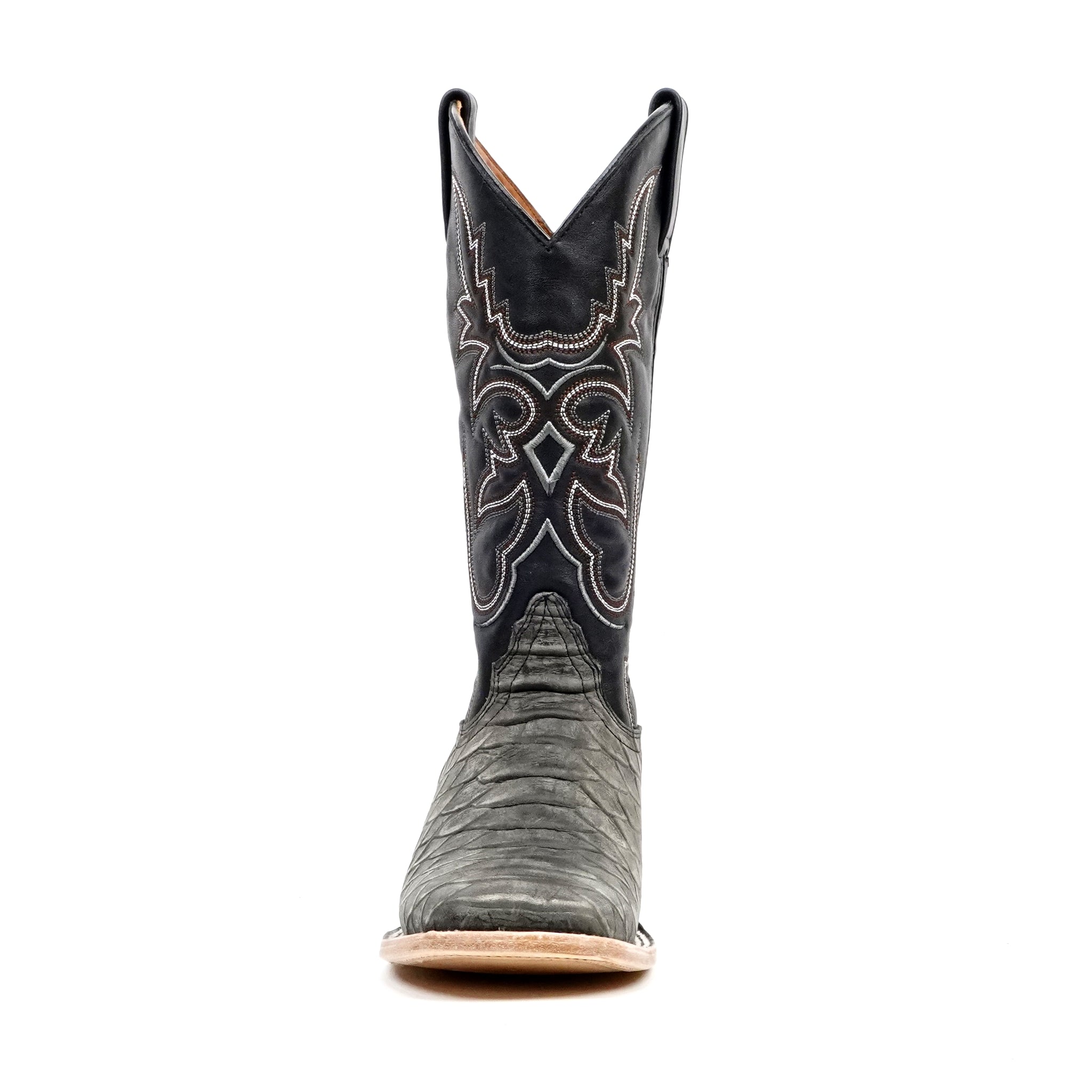 Botas Jumbo Python Gris - Piel Repujada - Punta Cuadrada (E943)