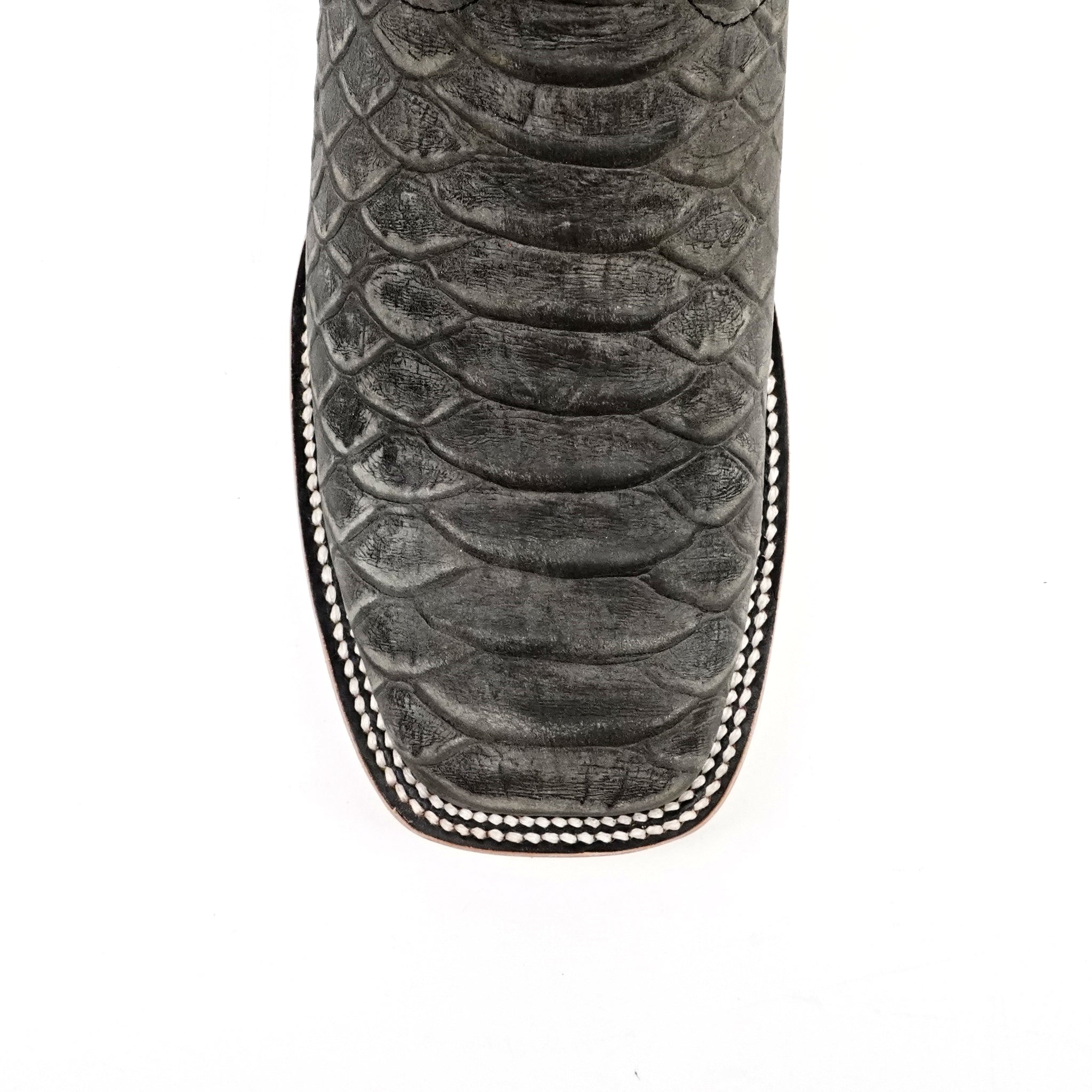 Botas Jumbo Python Gris - Piel Repujada - Punta Cuadrada (E943)
