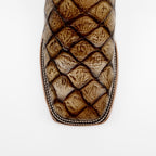 Pirarucu Orix Boots - Embossed Leather - Square Toe (E687)
