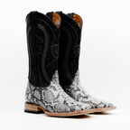 Botas Vaqueras Python Natural - Piel Gofrada - Punta Cuadrada (E913)