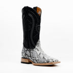 Botas Vaqueras Python Natural - Piel Gofrada - Punta Cuadrada (E913)