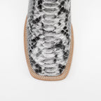 Botas Vaqueras Python Natural - Piel Gofrada - Punta Cuadrada (E913)