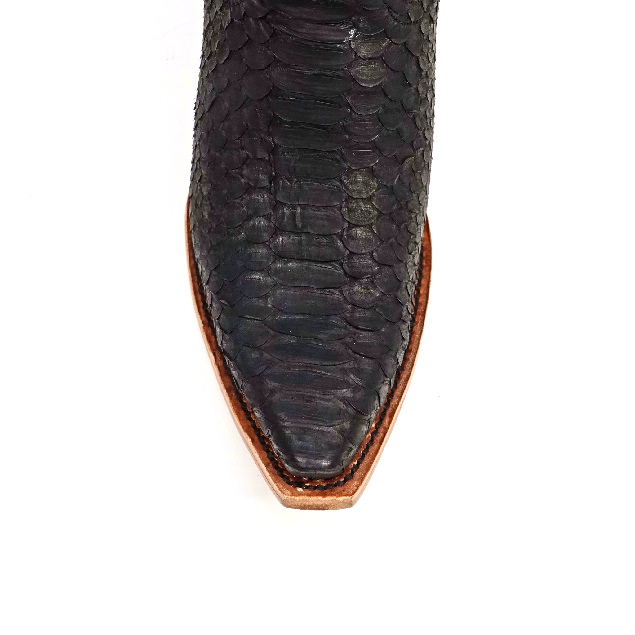 Python Black &amp; Silver Cowgirl Boots - Tall Shaft - Snip Toe (E31)