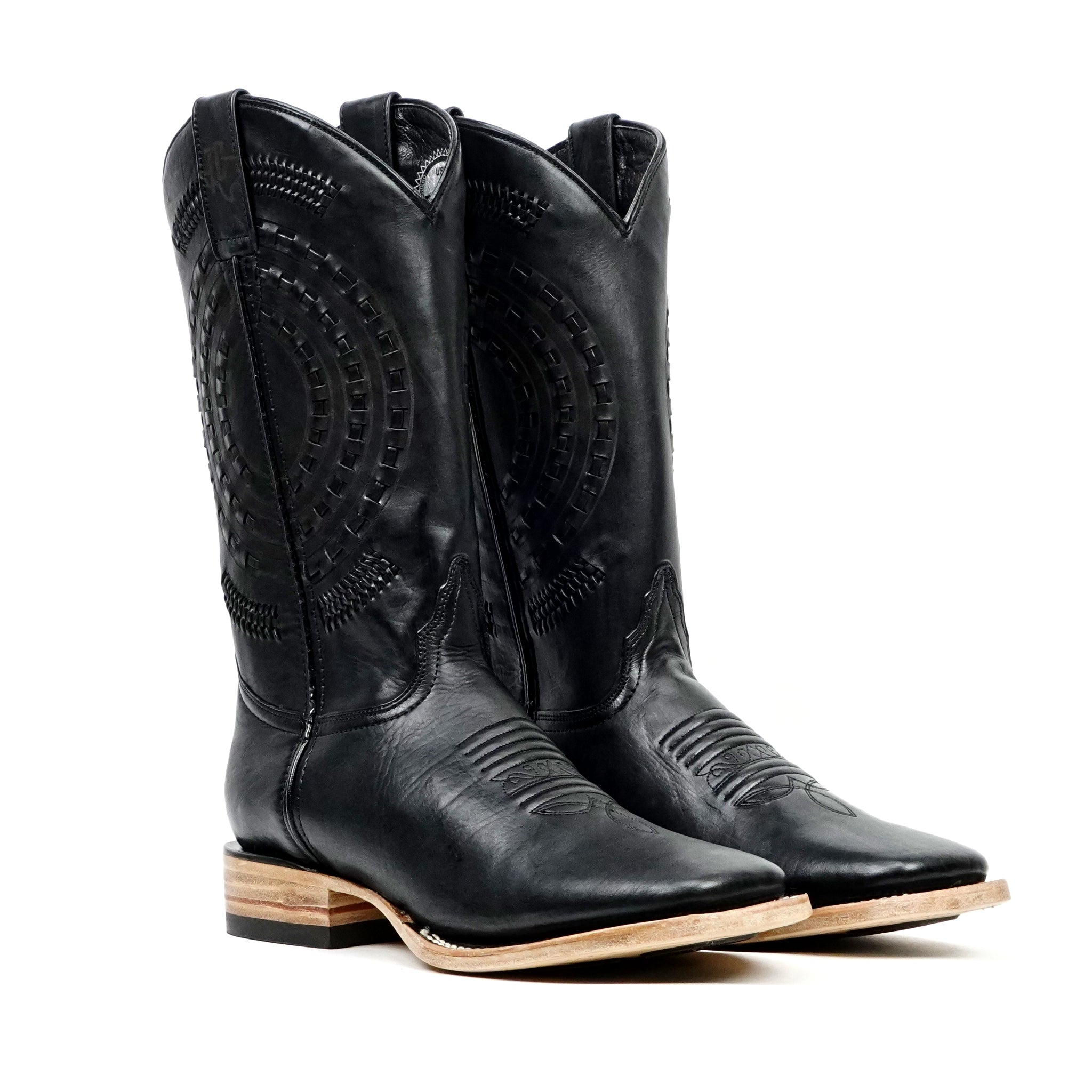 Cleyton Black Cowboy Boots - Square Toe (E944)