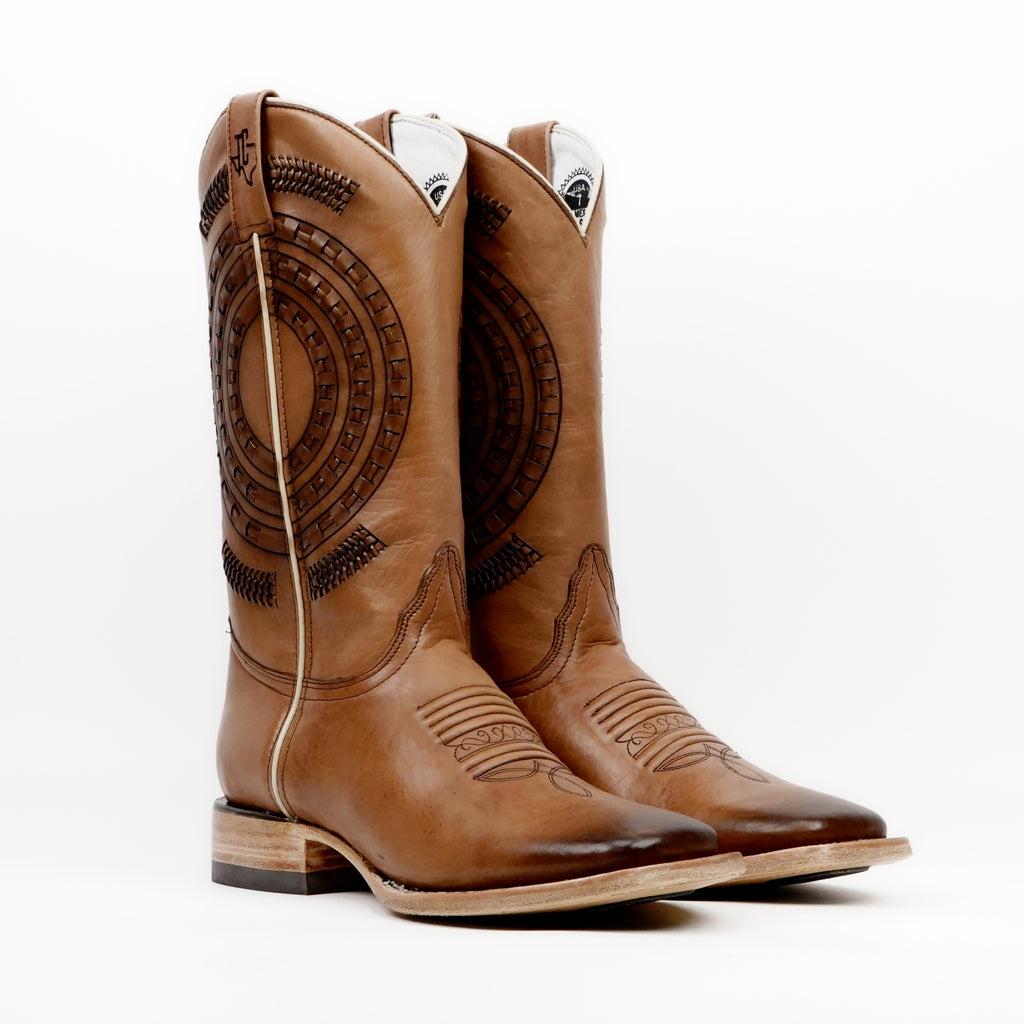 Botas de cowboy Clayton Tobacco - Punta cuadrada (E944)