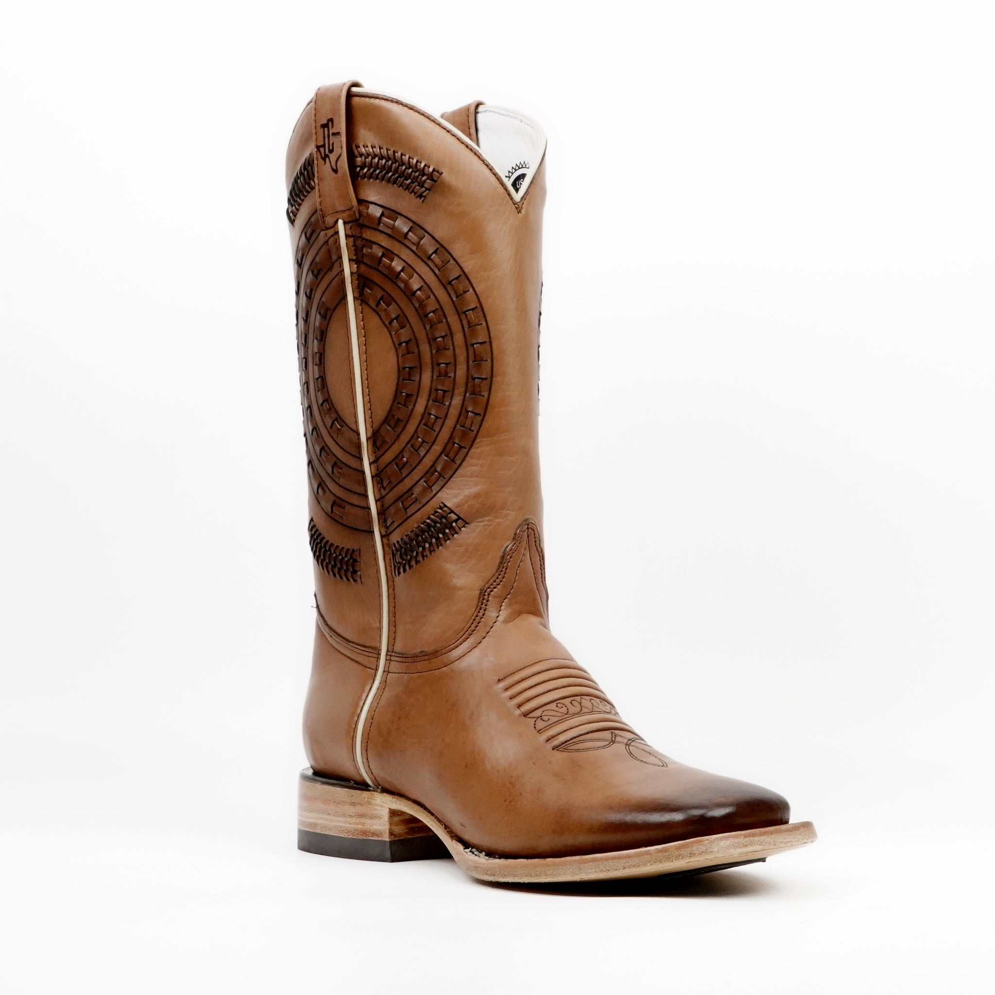 Botas de cowboy Clayton Tobacco - Punta cuadrada (E944)