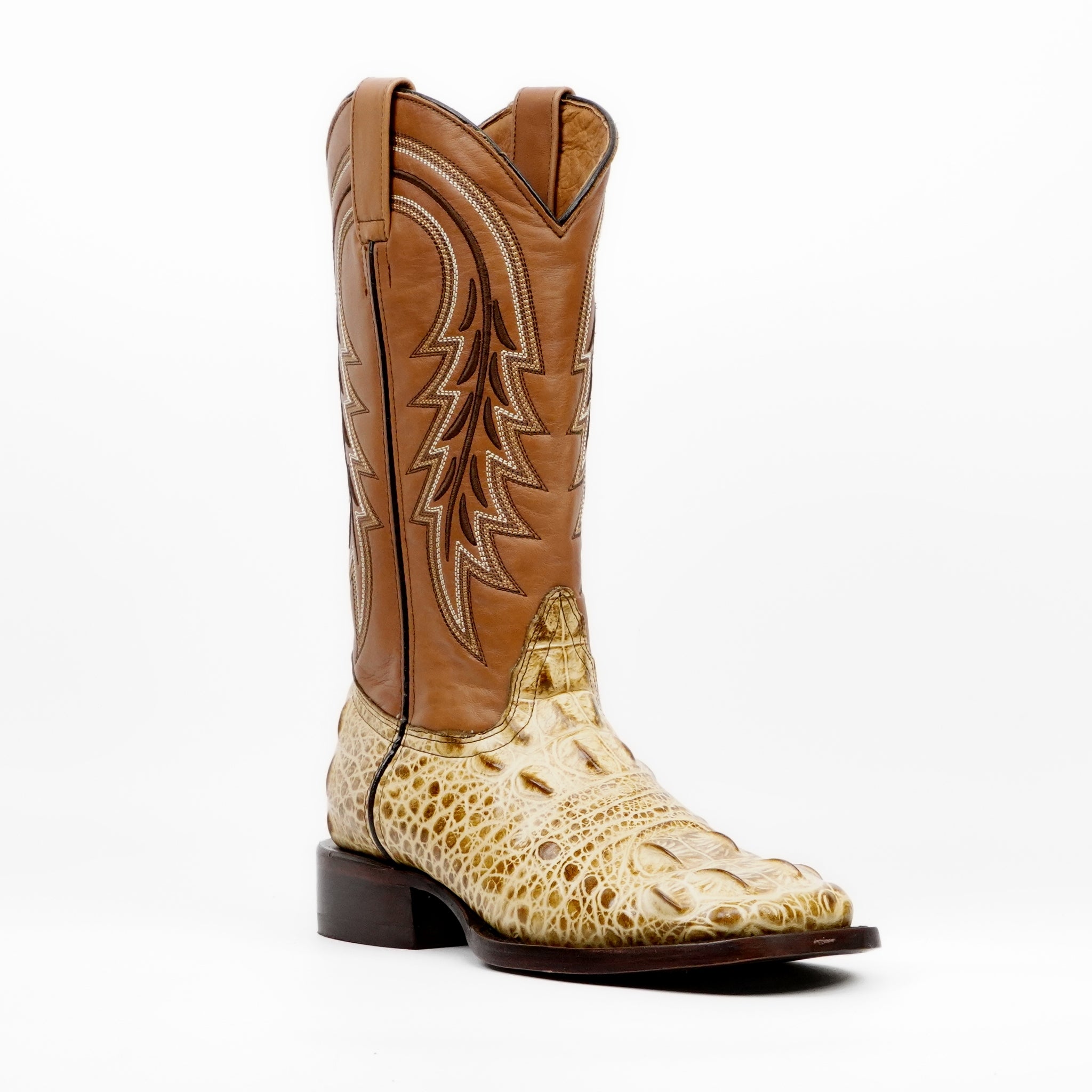 Botas Orix de cabeza de cocodrilo - Piel grabada - Punta cuadrada (E950)