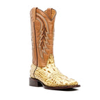 Botas Orix de cabeza de cocodrilo - Piel grabada - Punta cuadrada (E950)
