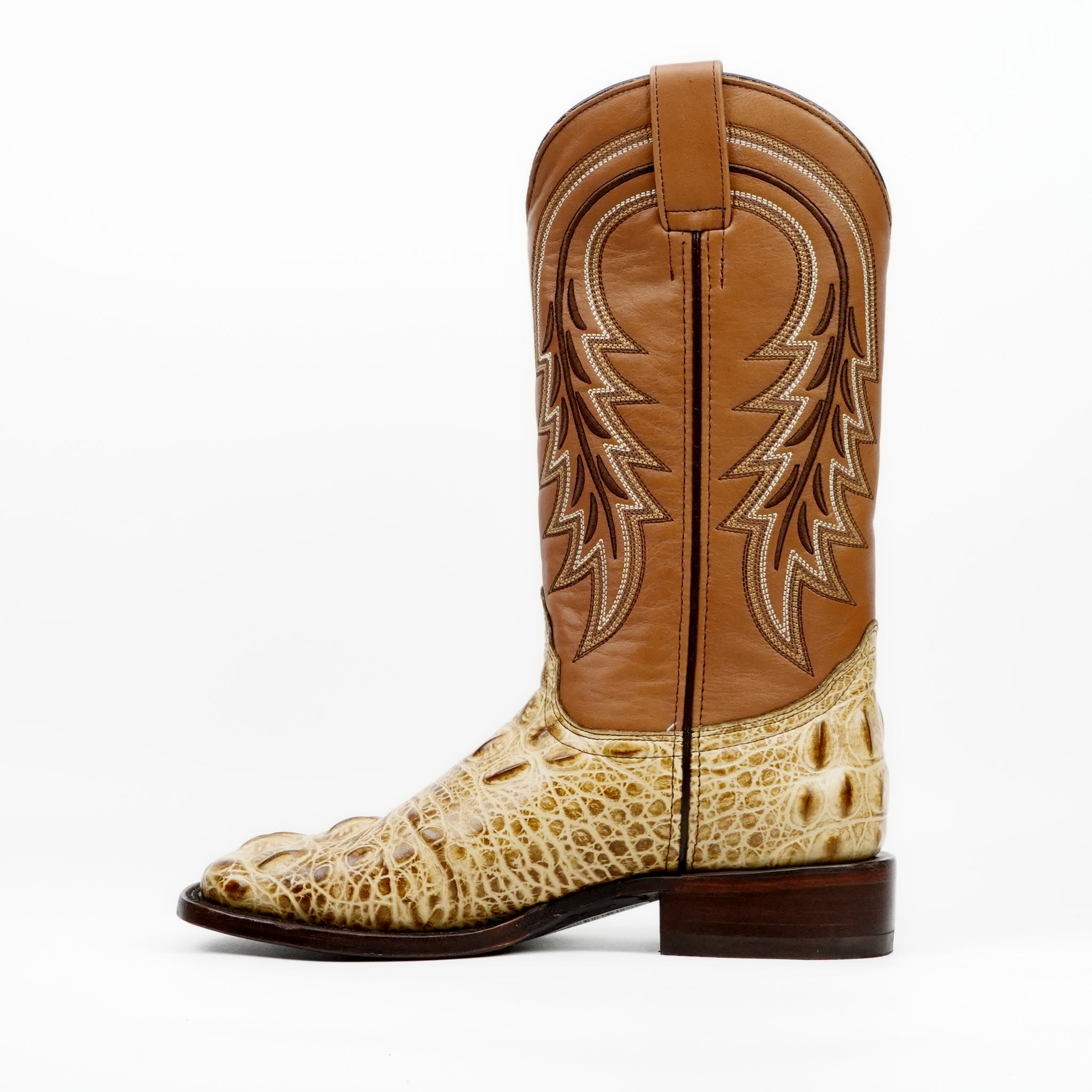 Botas Orix de cabeza de cocodrilo - Piel grabada - Punta cuadrada (E950)