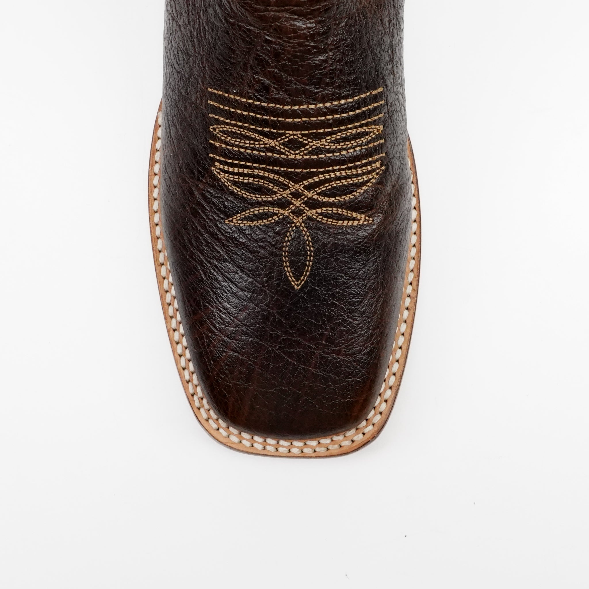 Botas Vaqueras de Becerro Encogido Marrones - Punta Cuadrada (E083)