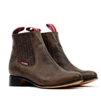 Alamo Brown Ankle Boots - Round Toe (E500)