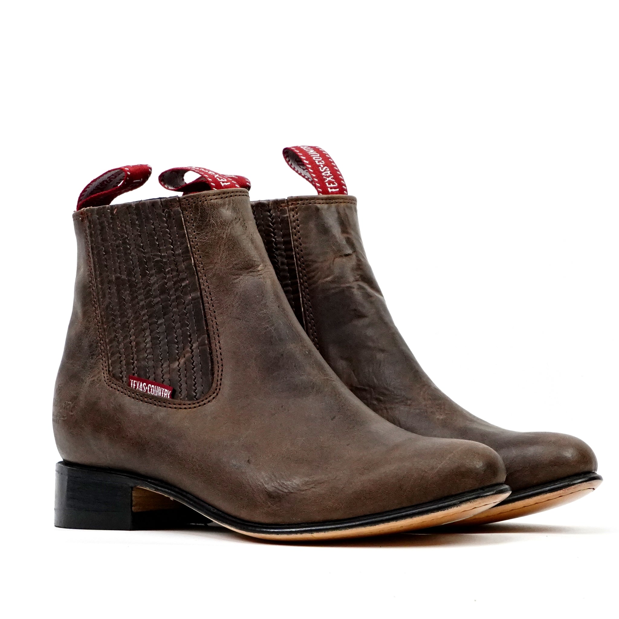 Alamo Brown Ankle Boots - Round Toe (E500)