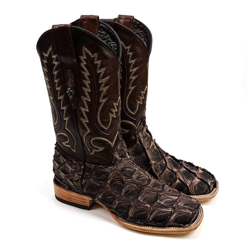 Connor Pirarucu Fish Boots - White Matte - Square Toe (PZ60)