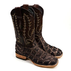 Connor Pirarucu Fish Boots - White Matte - Square Toe (PZ60)