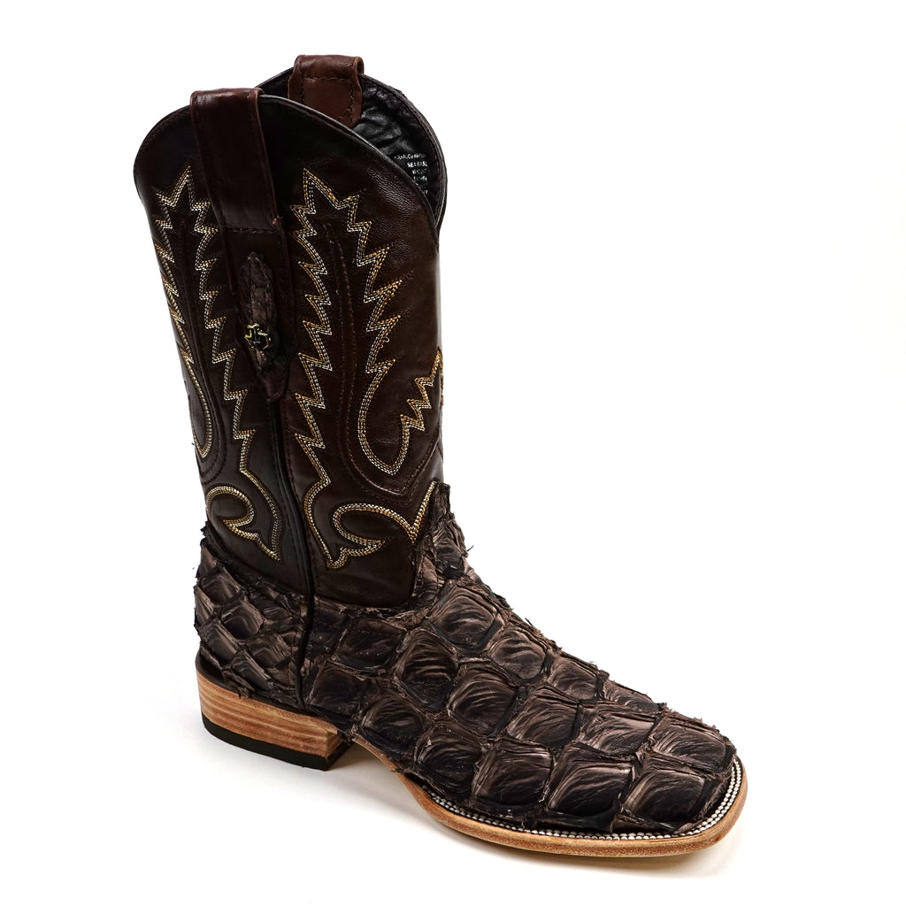 Connor Pirarucu Fish Boots - White Matte - Square Toe (PZ60)