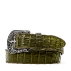 Exotic Full Quilt Caiman Belt - Agave (C028)