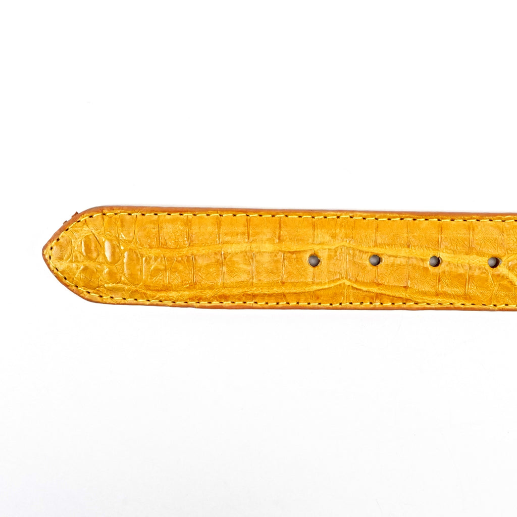 Exotic Full Quilt Caiman Belt - Buttercup (C-001)