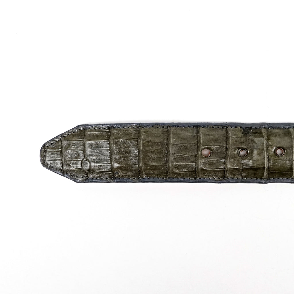 Exotic Full Quilt Caiman Belt - Gray (C-028)