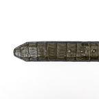 Exotic Full Quilt Caiman Belt - Gray (C-028)