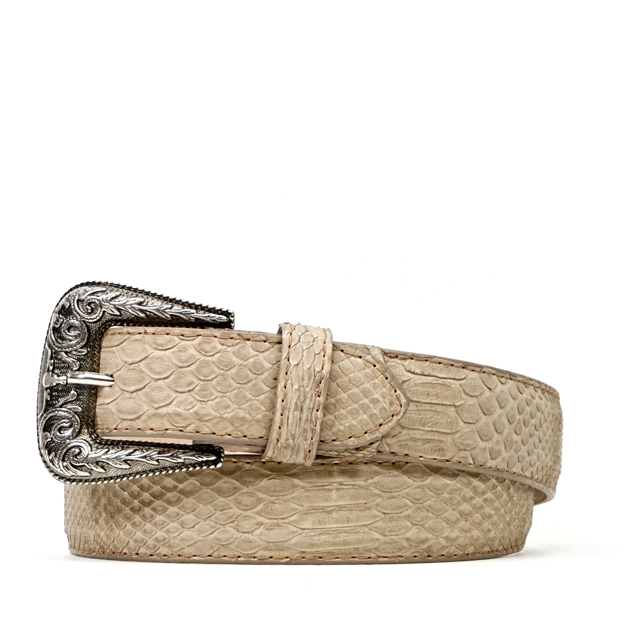 Exotic Full Quilt Python Belt - Cappuccino (C-028)