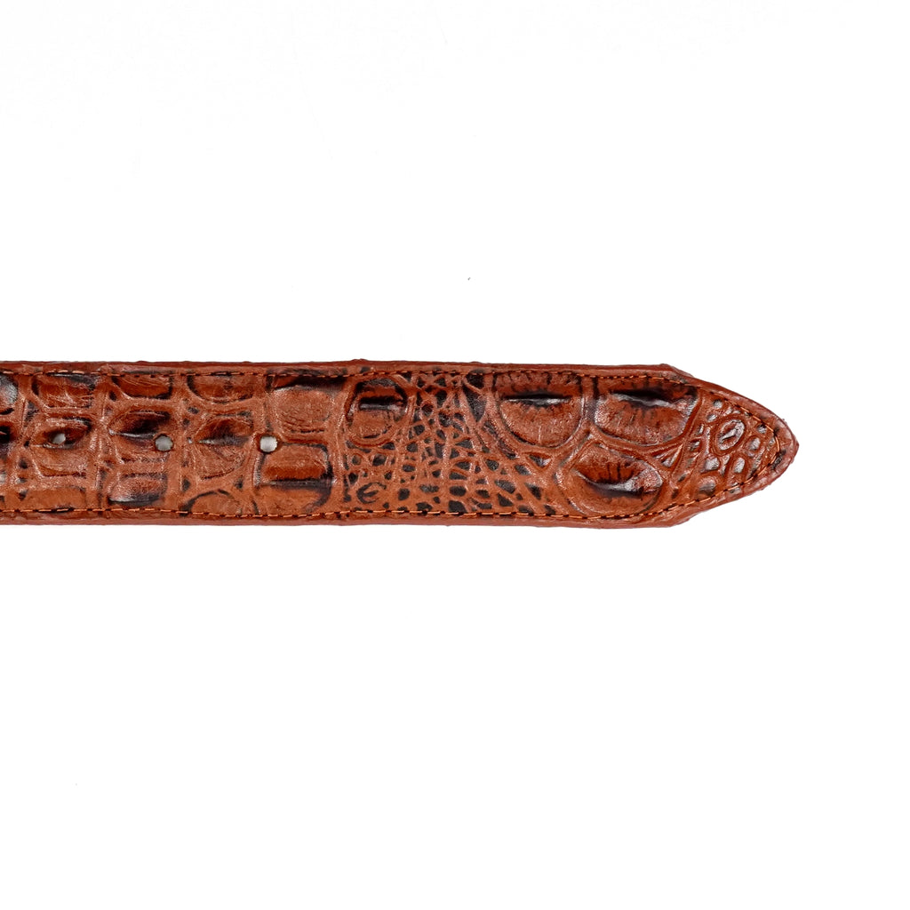 Caiman Cognac Belt - Embossed Leather (C-IMI)