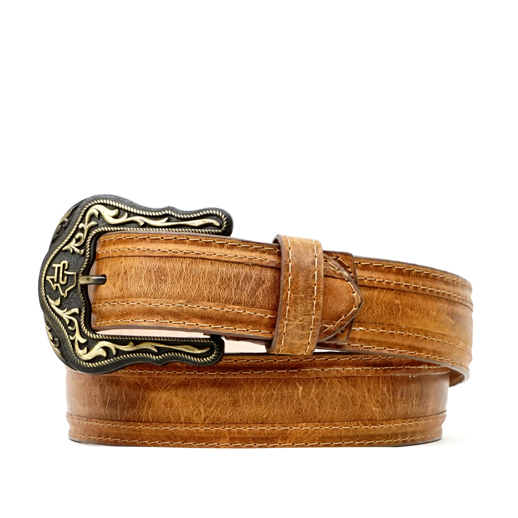 Solid Rustic Honey Leather Belt (C-V4601)