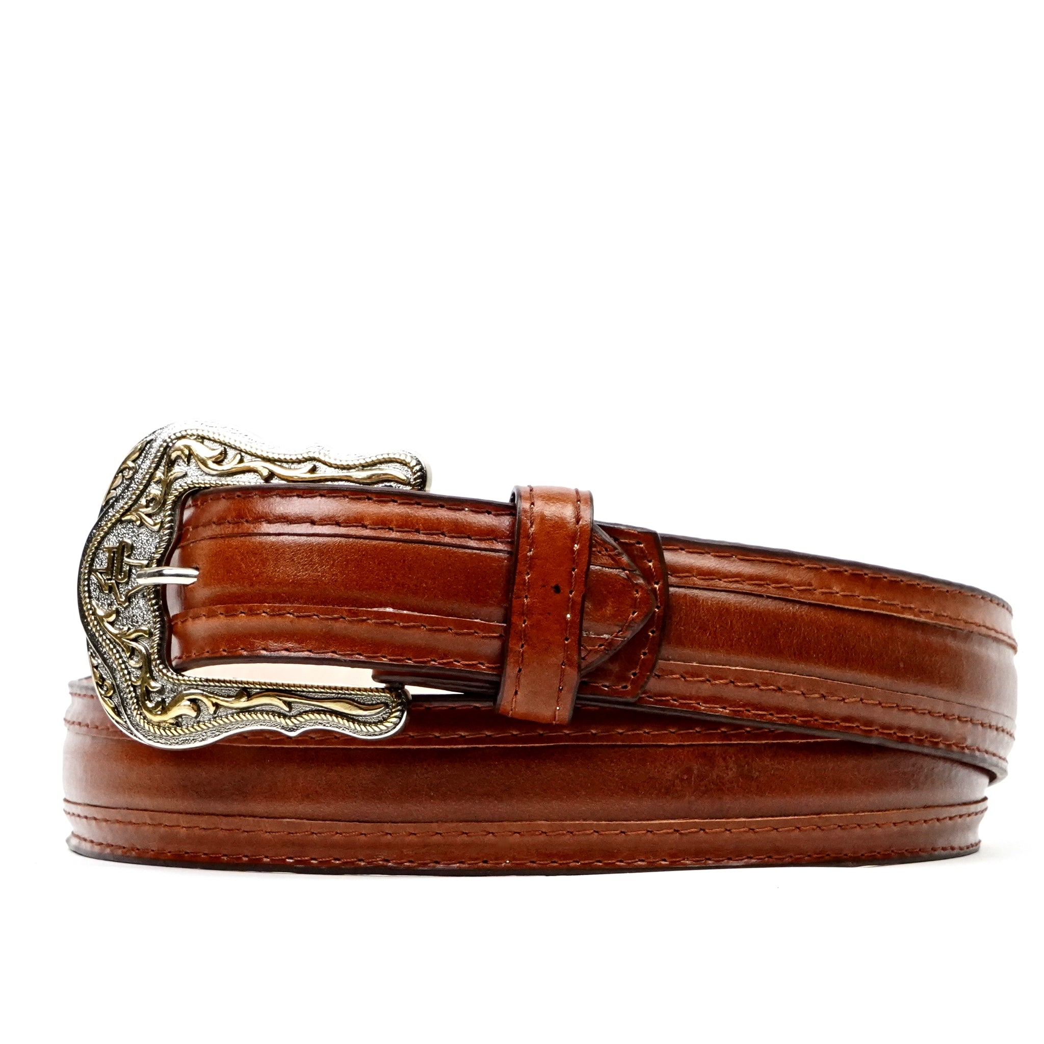 Solid Cognac Leather Belt (C-V4601)