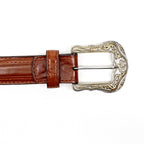 Solid Cognac Leather Belt (C-V4601)