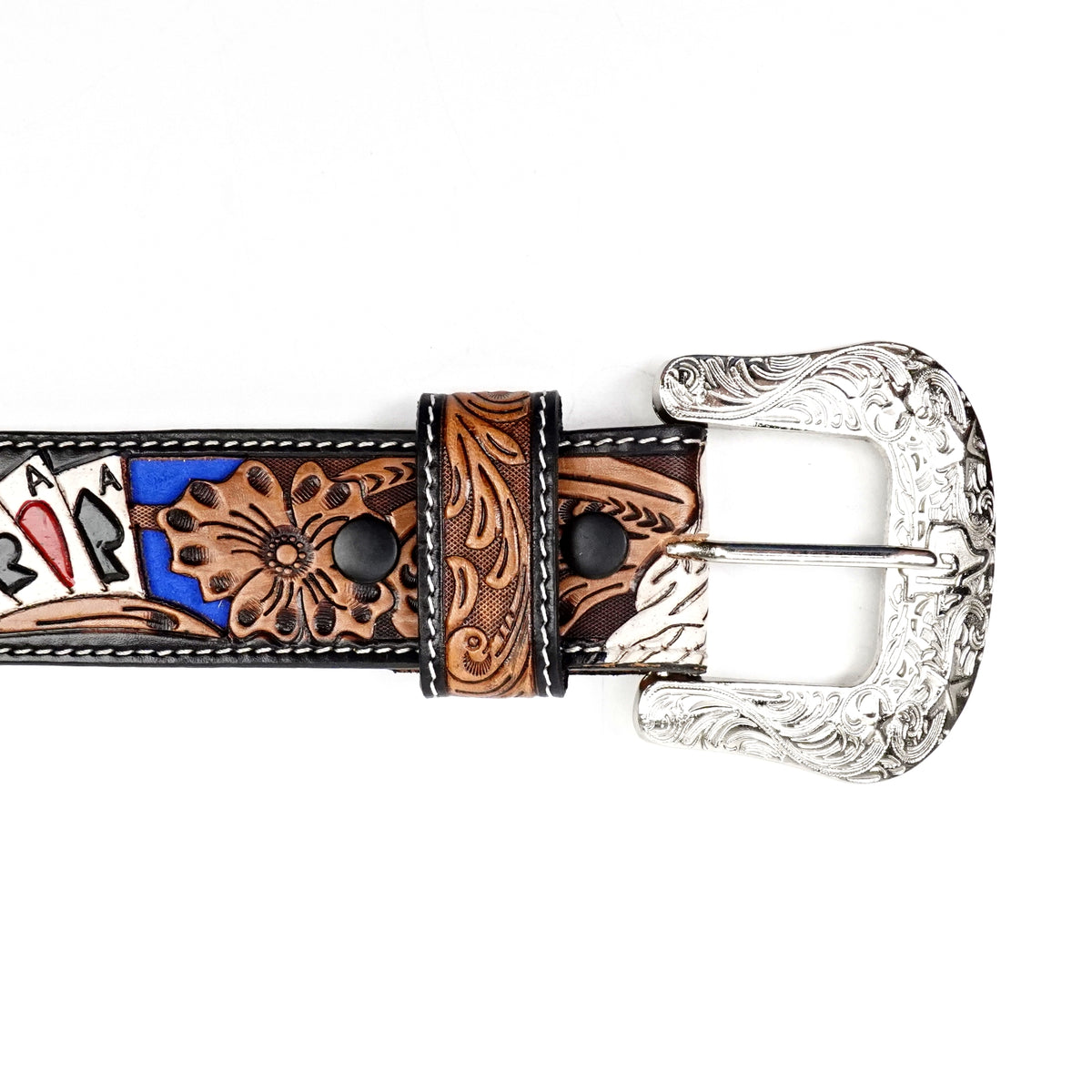 Hand-Tooled Leather Belt (B10)