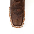 Cheyenne Choco Leather Boots (Youth) - Slip-Resistant Sole - Rodeo Toe (E28)