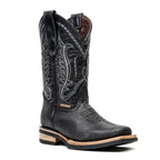 Cheyenne Black Leather Boots (Youth) - Slip-Resistant Sole - Rodeo Toe (E28)