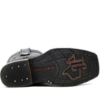 Cheyenne Black Leather Boots (Youth) - Slip-Resistant Sole - Rodeo Toe (E28)