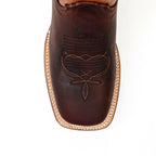 Distressed Mocha Leather Boots (Youth) - Square Toe (E29)