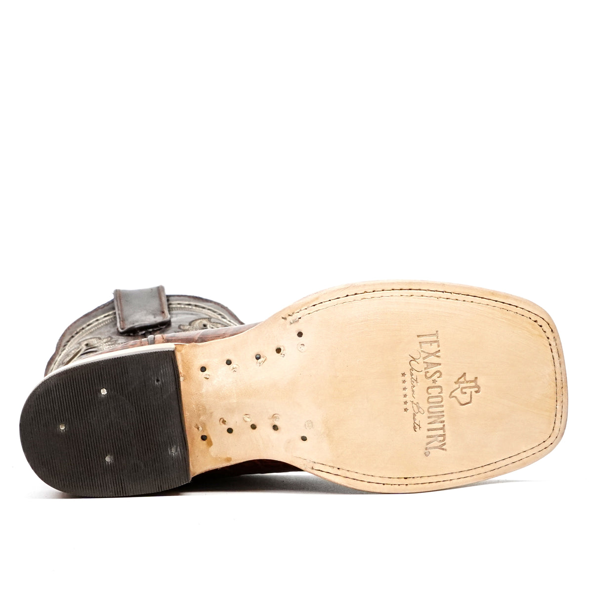 Crocodile Choco Boots (Youth) - Embossed Leather - Square Toe (E427)