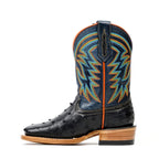 Kids Ostrich Boots - Black - Square Toe