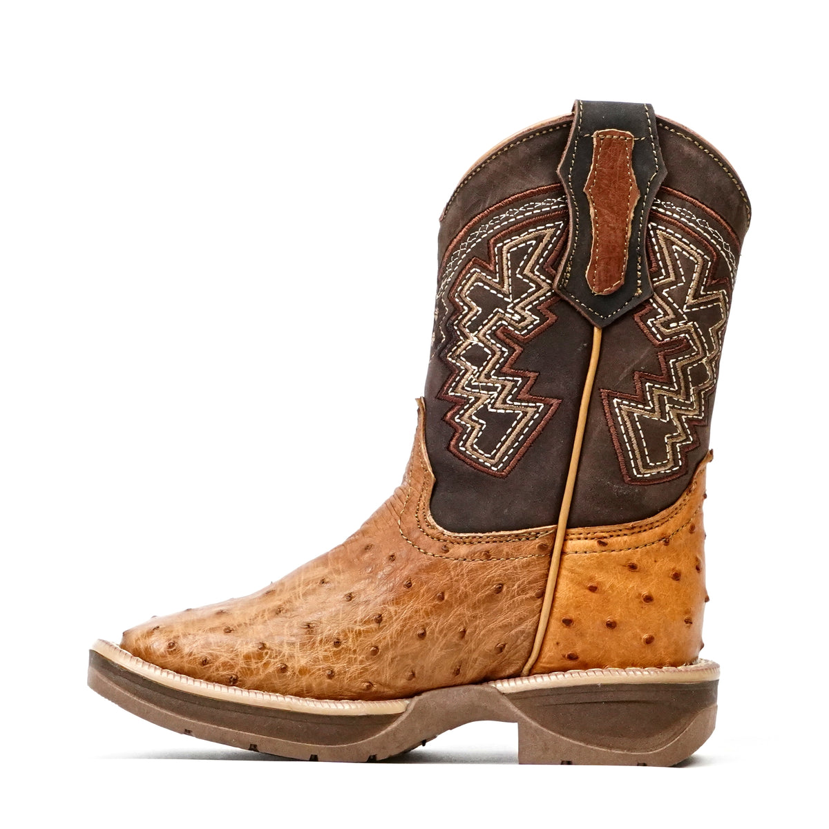 Ostrich Shedron Kids Boots - Double-Density Sole - Square Toe