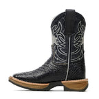 Maurich - Botas de pitón para niños - Negras - Punta cuadrada