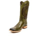 Clayton Olive Cowboy Boots - Square Toe (E944)